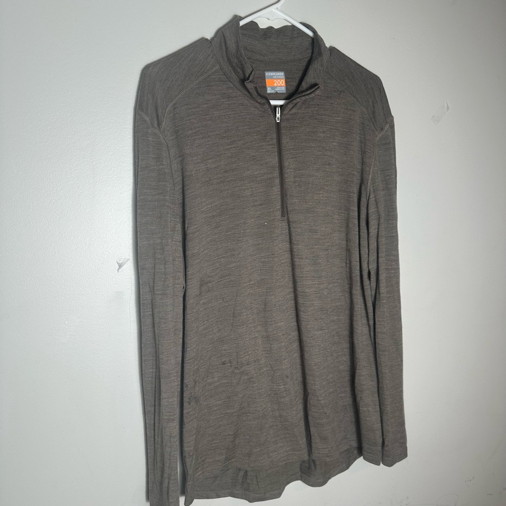 Icebreaker Merino Gray Quarter-Zip Top